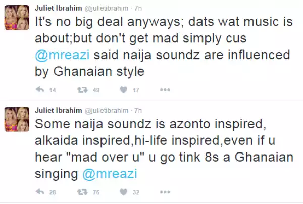 Choi! Twitter users shade the heck out of Juliet Ibrahim for supporting Mr Eazi